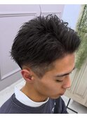 ショートアップバング×メタルシルバー（※ブリーチあり）