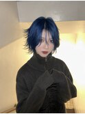 シャギーレイヤー／ショートウルフ／ブルーカラー