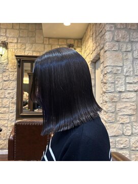 シャル 町田(shalu) 切りっぱなしボブ×オリーブグレージュ