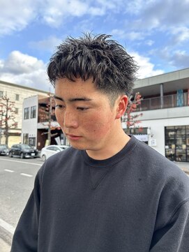 チャプター 問屋町(chapter) スパイキーショートダウンバングピンパーマ眉毛カットツイスパ