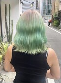 ◯ベージュ×ミントグリーン