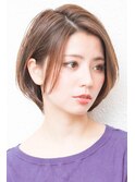 アシメショートエアリーショートグレージュナチュラルボブ