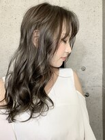 オリンテ バイ レシッド 表参道(orente by rcid)&nbsp;斜めバング韓国レイヤーロング×アッシュオリーブダークアッシュ