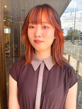 ヘアモード カクテル フェイスフレーミング×オレンジ 【MARIA】