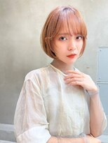 メーヴェ(Mowen)&nbsp;mowen 南堀江　ボブ×ピンクベージュ×艶髪×顔周りレイヤー