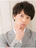 ビジネスにも◎斜め前髪パーマ短髪のラフマッシュR上尾