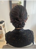アップスタイル シニヨン お呼ばれヘア 大人ヘアセット