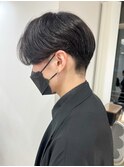 メンズ センターパート 黒髪 カルマパーマ