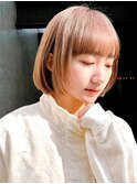 Say.ショートボブホワイトグレージュミニウルフぱっつん前髪