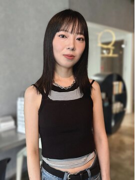 イトシテ シースルーぱっつん×グレージュ×髪質改善酸熱TR【鎌田隆雅】