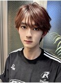 20代30代韓国メンズマッシュウルフナチュラルブラウン