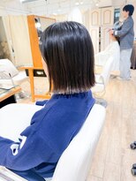 ネオリーブ チロル 横浜西口店(Neolive CiroL.)&nbsp;黒髪/オリーブグレー/切りっぱなしボブ/縮毛矯正【横浜】k