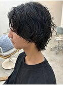 メンズヘアカット黒髪ツイストシャドウパーマサーフフェザー韓国