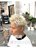 コア(CO:A) 長崎スパイキーショートメンズカットホワイトカラー