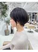 ボブ髪型前髪あり前髪なし面長/30代/40代/50代ショート【荒砂】