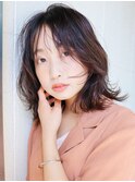 ニュアンスソフトウルフレイヤー_耳かけウェーブパーマ_56713