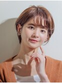 オトナ丸みショートボブヘアはラベンダーアッシュでくすみカラー