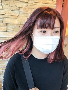 オシャマヘアー ウエスト店 インナーピンク