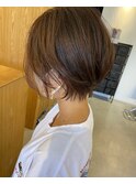 透明感ショート×サンドベージュ