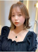 大人ガーリー/前髪/顔周りレイヤー×ブリーチなし韓国ヘア[新宿]