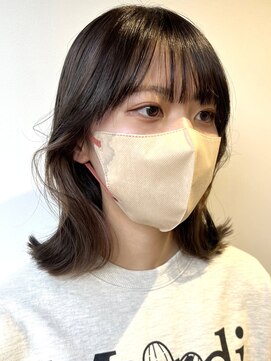 ムク 横浜店(muku) ダブルカラー外ハネボブインナーカラーハイライトケアブリーチ