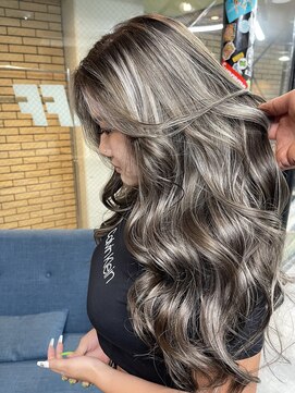 ラフ(LAFF) #バレイヤージュ#グレージュカラー#ボブウルフ#ココアベージュ