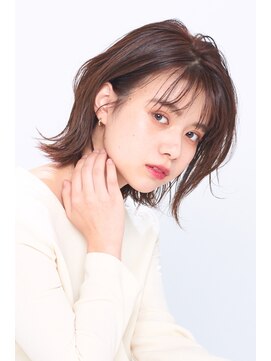ユニックス アリオ亀有店(UNIX) 20代30代40代50代×外はね耳かけミディアム×くびれボブ