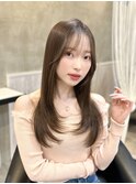 韓国風/レイヤー/小顔/前髪カット/髪質改善/グレージュ/透明感