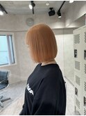 【藤沢横浜】暖色カラー/オレンジベージュ/ブリーチボブ