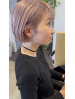 ハイク(HYKE)&nbsp;ミニボブ/ハイトーンボブ/ホワイトピンクベージュ