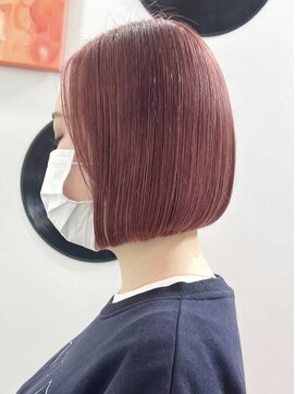 デート 下北沢(DATE) ダブルカラーミルクティーベージュカラーケアブリーチミニボブ