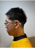 スキンフェード×グリース仕上げ