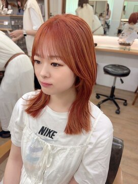 ネオリーブ クーロ(Neolive curro) 韓国前髪顔周り×ハッシュレイヤー横浜/ブリーチ/ダブルカラー