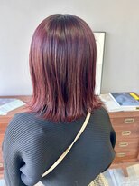 ヘアー アイス 御器所本店(HAIR ICI) ブリーチなし暖色カラー髪質改善カラーチェリーピンク艶髪
