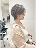 アース 大曽根店(HAIR&MAKE EARTH)&nbsp;earthショートレイヤーボブミルクティー丸みショートボブ