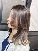 ミディアム レイヤーカット 顔まわり ハイライト 髪質改善 赤坂