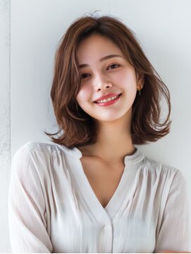 テーラヘアー 五井(TELA HAIR) アッシュベージュ×ひし形大人ボブ【TELAHAIR五井】