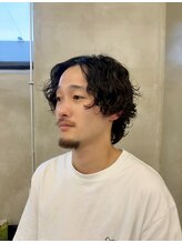 ブランコ 青山(BLANCO) ツイストパーマニュアンスウルフメンズシースルーシャドウパーマ