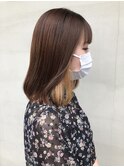 ミディアムボブ 縮毛矯正 インナーカラー 担当中西