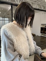 イエス(YES) ぱつっとBob×暗めカーキグレー