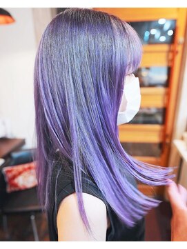 ボアップ 京橋店(boappu) #ブリーチカラー#ケアブリーチ#パープル