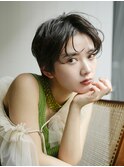 レイヤーショート_グレーベージュレイヤーロング前髪パーマ_9603