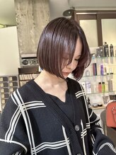 クーヘアー(coohair) 艶ボブ×ピンクブラウン