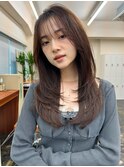 顔周りレイヤーミディアムグレージュ