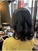硬毛でパーマが全然かからない髪質にもコテ巻き風パーマ【貴也】