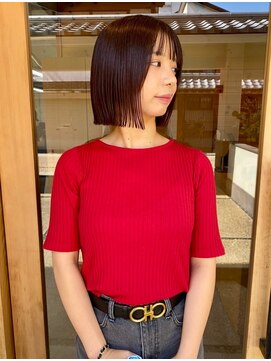 カフネ ジュントス ヨロ(Cafune' juntos YOLO) ボブ×暖色カラー(レッド、ピンク、オレンジ)20代 30代◎