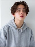 センターパート　ソフトツーブロック　かき上げ