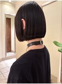 ★梅雨対策縮毛矯正/髪質改善ストレートパーマ/黒髪ボブ/.銀座