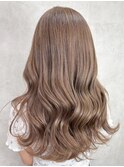 ハイライトカラーくびれヘアアプリコットオレンジ