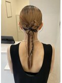 結婚式お呼ばれ編みおろし／ヘアセット/編み込み/アレンジ